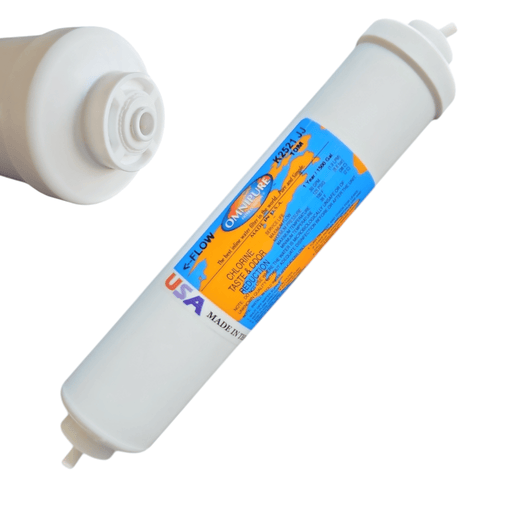 Omnipure K2521-JJ Inline GAC 10" x 2" Postfilter 1/4"QC GAC| Chlorine Removal 1/4"QC Omnipure 1 Pack 