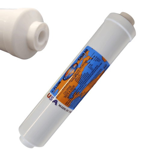 Omnipure K2528-BB Inline GAC 10" x 2" Postfilter 1/4"FPT GAC| Chlorine |1/4" Female FPT Omnipure 1 Pack 