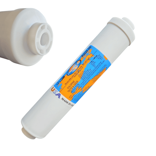Omnipure K2529-BB Inline GAC 10" x 2" Postfilter 1/4"FPT GAC| Chlorine |1/4" Female FPT Omnipure 1 Pack 