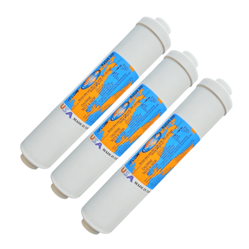 Omnipure K2529-BB Inline GAC 10" x 2" Postfilter 1/4"FPT GAC| Chlorine |1/4" Female FPT Omnipure 3 Pack 