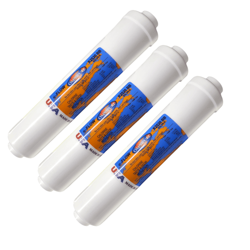 Omnipure K2530-BB Silver and Carbon Water Filter 10" x 2" Postfilter 1/4"Female Port GAC| Chlorine |1/4" Female FPT Omnipure 3 Pack 
