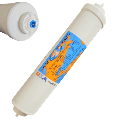 Omnipure K2533-JJ Inline GAC 10" x 2" Postfilter 1/4" Tube GAC|Chlorine & Taste Removal 1/4" Quick Connect Omnipure 1 Pack
