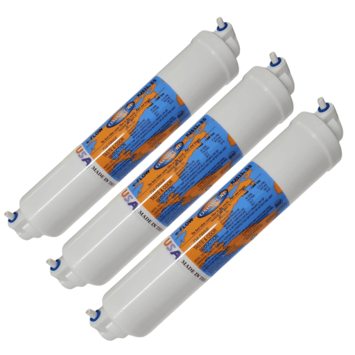 Omnipure K2533-SS Inline GAC 10" x 2" Postfilter 1/4" Elbow Tube GAC| Chlorine Removal 1/4"Elbow QC Omnipure 3 Pack
