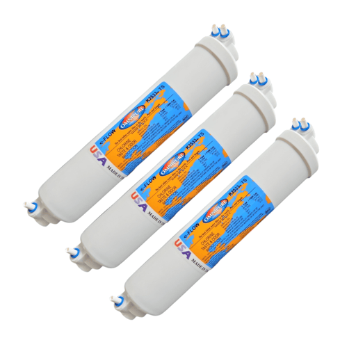 Omnipure K2533-TS Inline GAC 10" x 2" Postfilter 1/4" Elbow Tube GAC| Chlorine Removal 1/4"Elbow QC Omnipure 3 Pack
