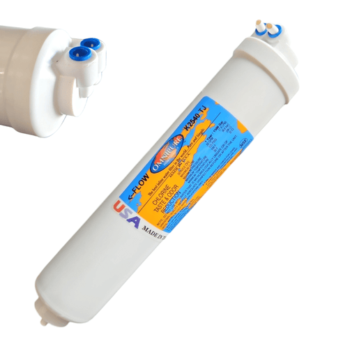 Omnipure K2540-TJ Inline GAC 10" x 2" Postfilter 1/4" Elbow Tube GAC| Chlorine Removal 1/4"Elbow QC Omnipure 1 Pack