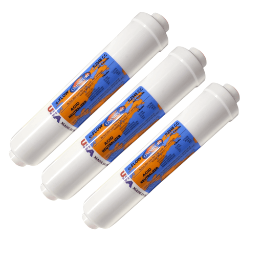 Omnipure K2548 CC Inline All Calcite 10" x 2" Postfilter 3/8" Female Port All Calcite | Acid Neutralizer 3/8" Omnipure 3 Pack 