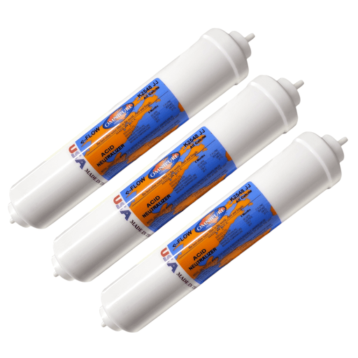 Omnipure K2548-JJ Inline All Calcite 10" x 2" Postfilter 1/4" Quick Connect All Calcite | Acid Neutralizer 1/4" Omnipure 3 Pack 