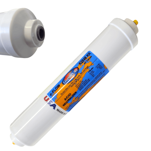 Omnipure K2548-KK Inline All Calcite 10" x 2" Postfilter 3/8" Quick Connect All Calcite | Acid Neutralizer 3/8"QC Omnipure 1 Pack 