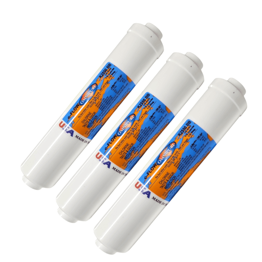 Omnipure K2550-BB Inline Calcite/Magnesium & GAC 10" x 2" Port 1/4" Female Port Corosex|Calcites|Acid Neutralizer 1/4" Omnipure 3 Pack 