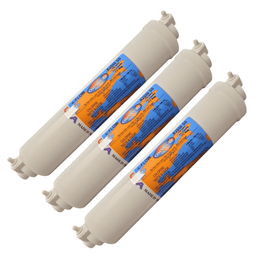 Omnipure K2550-SS Inline Calcite/Magnesium & GAC 10" x 2" 3/8"QC 1/2 Calcite | 1/2 Magnesium 3/8"QC Omnipure 3 Pack