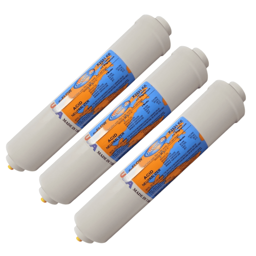 Omnipure K2551-KK Inline Calcite / Corosex 10" x 2" 3/8"QC 1/2 Calcite | 1/2 Magnesium 3/8"QC Omnipure 3 Pack