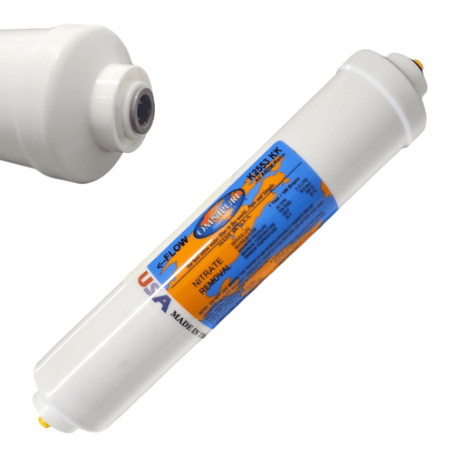 Omnipure K2553-KK Inline Nitrate Removal A520E 10" x 2" Postfilter 3/8"QC Nitrate Removal| Resin A520E 3/8" QC PURE DIRECT USA 1 Pack