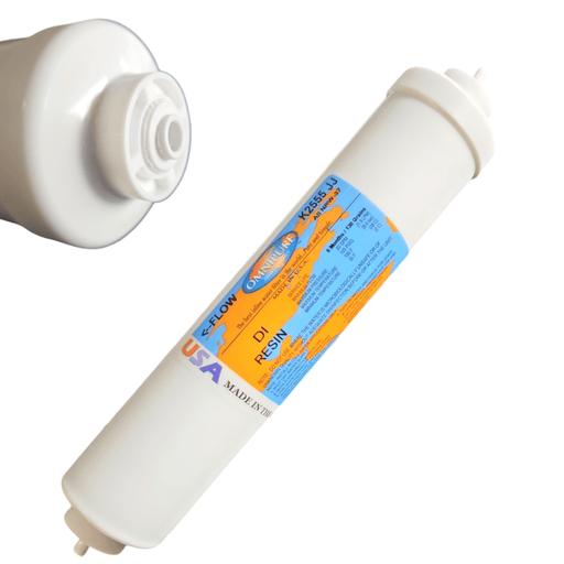 Omnipure K2555-JJ DI RESIN 2"x10" Deionizing Mixed Bed Filter 1/4"QC DI Resin|Mixed Bed Lower TDS|1/4"QC Omnipure 1 Pack 
