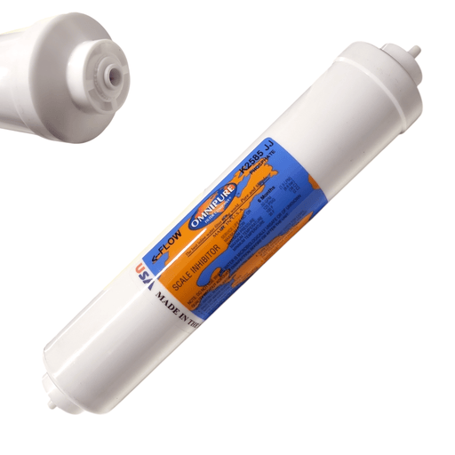 Omnipure K2585-JJ Phosphate Inline Icemaker- 10" x 2"Filter Everpure Compatible IN-12 CG-S 1/4" Quick Connect w/ Polyphosphate Scale Inhibitor | All Phosphate Filters Omnipure 1 Pack 