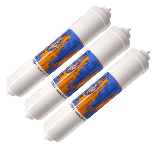Omnipure K2585-JJ Phosphate Inline Icemaker- 10" x 2"Filter Everpure Compatible IN-12 CG-S 1/4" Quick Connect w/ Polyphosphate Scale Inhibitor | All Phosphate Filters Omnipure 3 Pack 