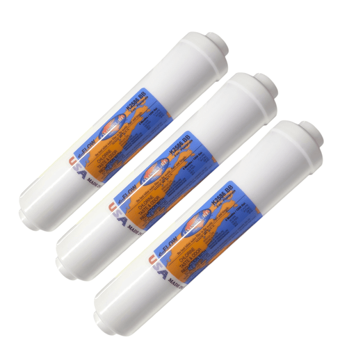 Omnipure K2586-BB 2oz. Phosphate water filter for Icemaker Scale Inhibitor - 10 x 2 1/4" Female Port GAC|Phosphate|Chlorine Scale Inhibitor 1/4" FPT Omnipure 3 Pack