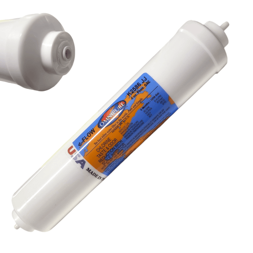 Omnipure K2586-JJ Icemaker GAC CTO/Scale - 10 x 2 1/4 Tube Filter GAC|Phosphate|Chlorine Scale Inhibitor 1/4" QC Omnipure 1 Pack
