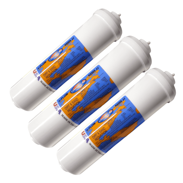 Omnipure K5505-JJ Dirt & Sand Sediment Filter 1/4" Quick Connect Dirt & Sand Removal|1/4" Quick Connect Omnipure 3 Pack 