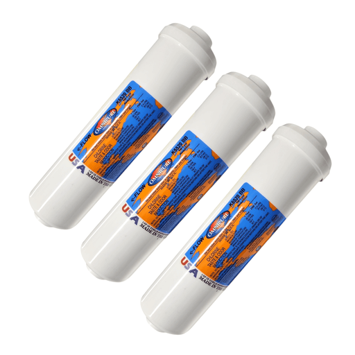 Omnipure K5520-BB Inline Carbon Block 1mic CTO/Lead/Cyst - 10 x 2.5 1/4 FPT Filter Carbon Block| Chlorine |Lead |Cyst 1/4"FPT Omnipure 3 Pack