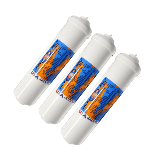 Omnipure K5520-JJ Inline Carbon Block 1mic CTO/Lead/Cyst - 10 x 2.5 1/4"QC Carbon Block| Chlorine |Lead| Cyst 1/4"QC Omnipure 3 Pack 