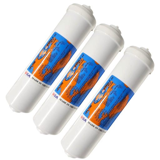 Omnipure K5520P-JJ 1M Carbon Block (w/Scale Inhibitor)Filter - 10" x 2.5" 1/4" FQC GAC|Phosphate|Chlorine Scale Inhibitor 1/4" QC Omnipure 3 Pack 