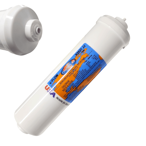 Omnipure K5521-JJ Inline Carbon Block 10mic 10 x 2.5 1/4"Quick Connect Carbon Block| Chlorine |Lead| Cyst 1/4"QC Omnipure 1 Pack 