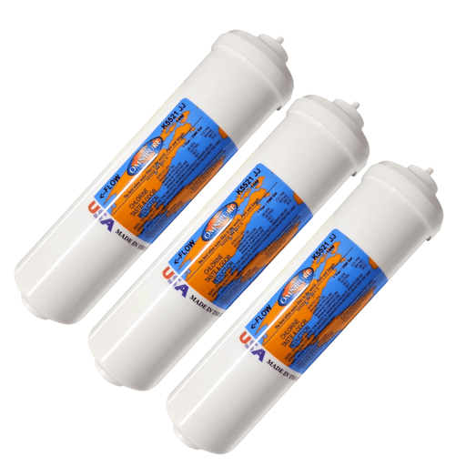 Omnipure K5521-JJ Inline Carbon Block 10mic 10 x 2.5 1/4"Quick Connect Carbon Block| Chlorine |Lead| Cyst 1/4"QC Omnipure 3 Pack
