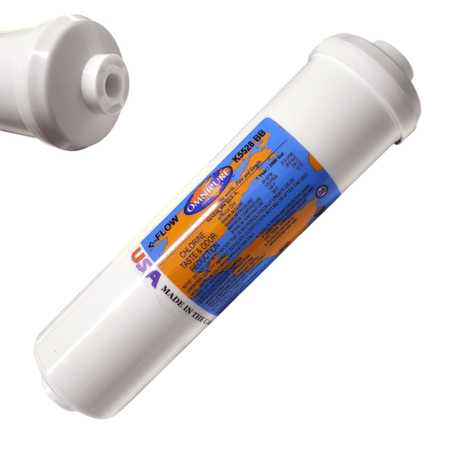Omnipure K5528-BB Inline GAC 10" x 2.5" Postfilter 1/4"NPT GAC| Chlorine Removal|1/4" Female Port Omnipure 1 Pack