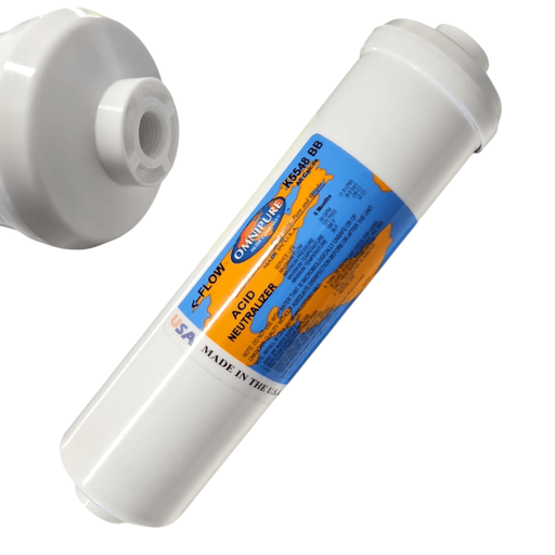 Omnipure K5548-BB Inline All Calcite 10" x 2.5" Port 1/4" FPT All Calcite | Acid Neutralizer 1/4"FPT Omnipure 1 Pack 