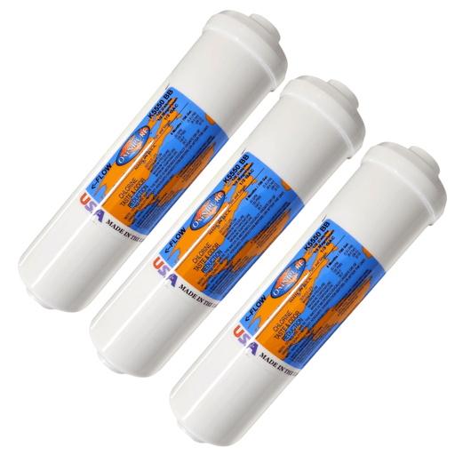 Omnipure K5550-BB Inline Calcite/Magnesium & GAC 10" x 2.5" Port 1/4" FPT Corosex|Calcites|Acid Neutralizer 1/4" Omnipure 3 Pack 