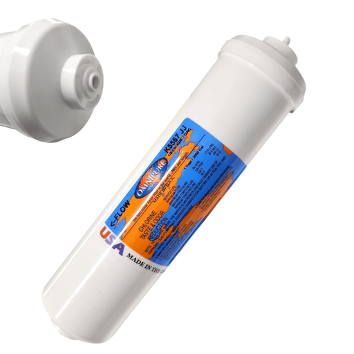 Omnipure K5567-JJ 5 Micron Inline Water Fiter KDF/GAC 5M 1/4"QC KDF+GAC|Chlorine Bacteria Removal|1/4 QC Omnipure 1 Pack 