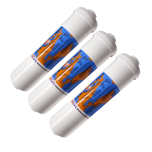 Omnipure K5586-KK Inline Filter With Scale Inhibitor - 3/8" QC GAC|Phosphate|Chlorine Scale Inhibitor 3/8" QC Omnipure 3 Pack 
