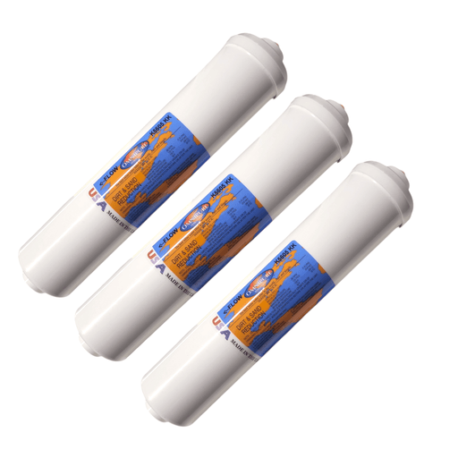 Omnipure K5605-KK Inline Sediment Filter 5mic - 12 x 2.5 Port 3/8" QC Dirt & Sand Removal| Size 3/8" Omnipure 3 Pack