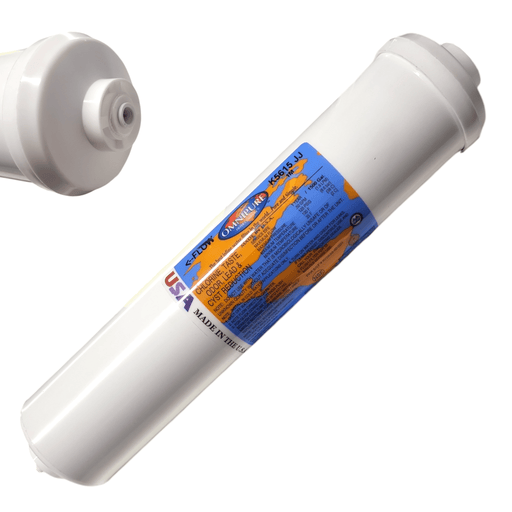 Omnipure K5615-JJ Inline Carbon Block 1mic CTO/Lead/Cyst - 12 x 2.5 1/4 FQC Filter Carbon Block| Chlorine |Lead & Cyst Reduction 1/4"QC Omnipure 1 Pack 