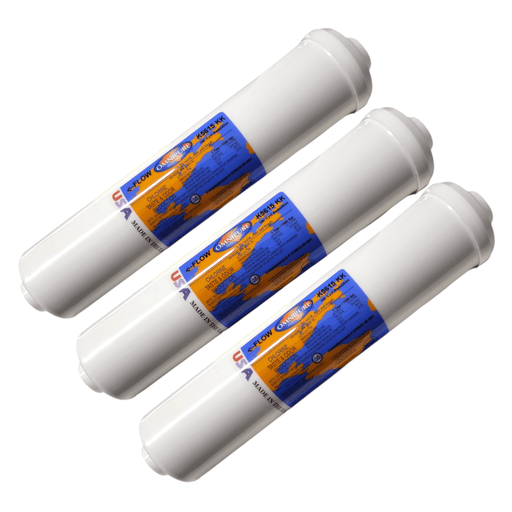 Omnipure K5615-KK Inline Carbon Block 1mic CTO/Lead/Cyst - 12 x 2.5 3/8" QC Carbon Block| Chlorine |Lead| Cyst 3/8" Omnipure 3 Pack 