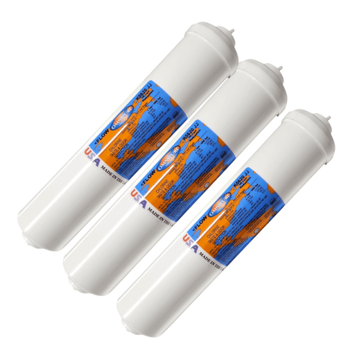 Omnipure K5620-JJ Inline Carbon Block 1mic CTO/Lead/Cyst - 12 x 2.5 1/4"QC Carbon Block| Chlorine |Lead| Cyst 1/4"QC Omnipure 3 Pack 