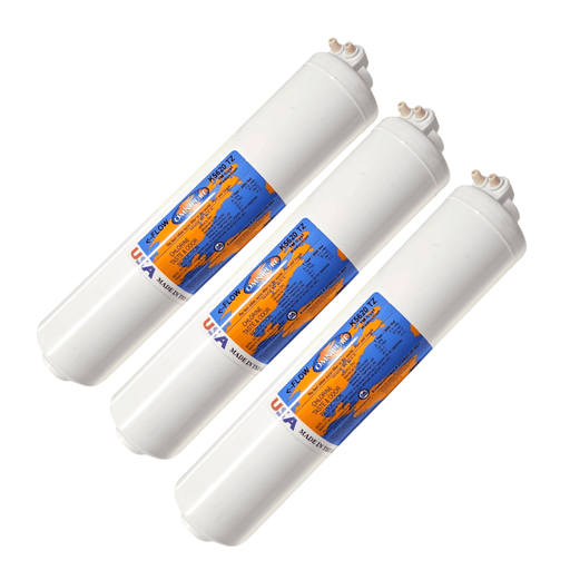 Omnipure K5620-TZ Inline Carbon Block 1mic CTO/Lead/Cyst - 12 x 2.5 1/4"QC Carbon Block| Chlorine |Lead| Cyst 1/4"QC Omnipure 3 Pack 