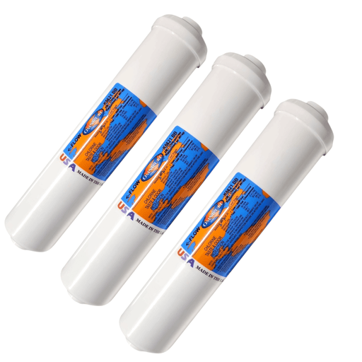 Omnipure K5621-BB 5M CHLORA 5 Mic Catalytic Carbon Block CHLORAMINE SMS Wrap 12 x 2.5 Filter Carbon Block| Chlorine |Lead |Cyst 1/4"FPT Omnipure 3 Pack