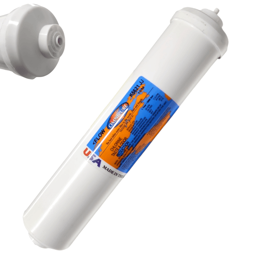 Omnipure K5621-JJ Inline Carbon Block 10mic CTO/Lead/Cyst - 12 x 2.5 1/4"QC Carbon Block| Chlorine |Lead| Cyst 1/4"QC Omnipure 1 Pack 