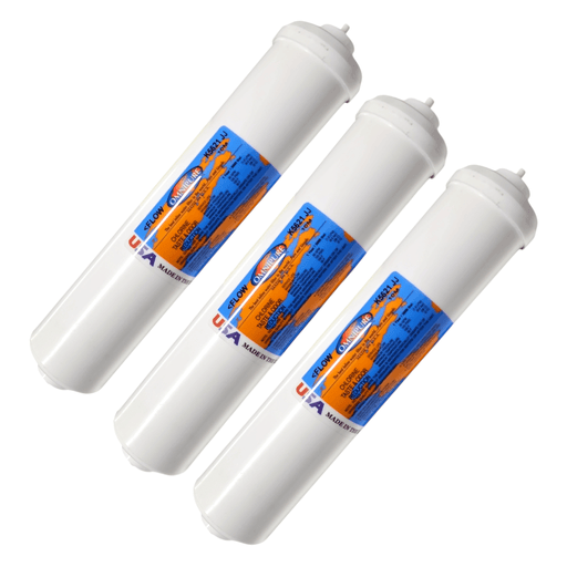 Omnipure K5621-JJ Inline Carbon Block 10mic CTO/Lead/Cyst - 12 x 2.5 1/4"QC Carbon Block| Chlorine |Lead| Cyst 1/4"QC Omnipure 3 Pack 