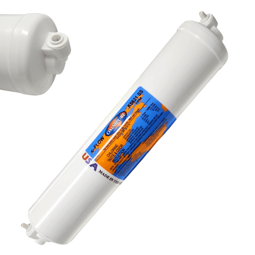 Omnipure K5621-SS Inline Carbon Block 10mic CTO/Lead/Cyst - 12 x 2.5 1/4"QC Carbon Block| Chlorine |Lead| Cyst 1/4"QC Omnipure