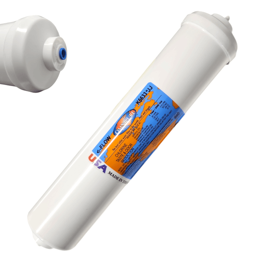Omnipure K5633-JJ Inline GAC 12" x 2.5" Postfilter 1/4"QC GAC| Chlorine Removal|1/4"QC Omnipure 
