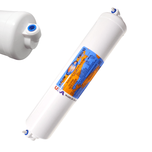 Omnipure K5633-SS Inline GAC 12" x 2.5" Postfilter 1/4"QC GAC| Chlorine Removal|1/4"QC Omnipure 1 Pack