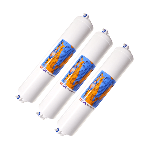Omnipure K5633-SS Inline GAC 12" x 2.5" Postfilter 1/4"QC GAC| Chlorine Removal|1/4"QC Omnipure 3 Pack