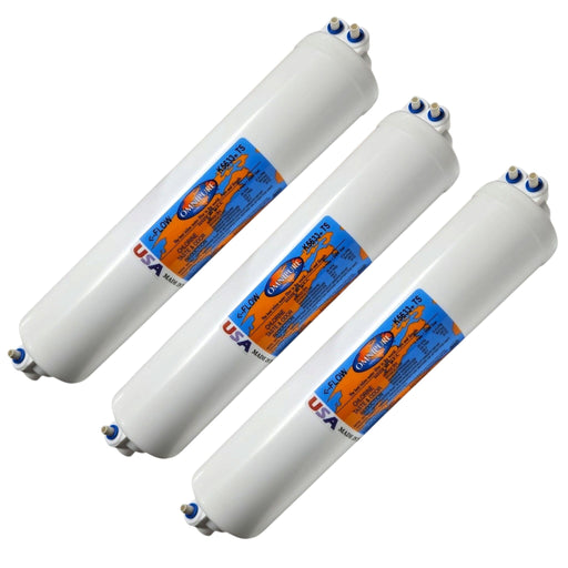 Omnipure K5633-TS Inline GAC 12" x 2.5" Postfilter 1/4"QC GAC| Chlorine Removal|1/4"QC Omnipure 3 Pack