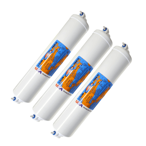Omnipure K5640-SS Inline GAC 12" x 2.5" Postfilter 1/4" Quick Connect GAC| Chlorine Removal|1/4"QC Omnipure 3 Pack