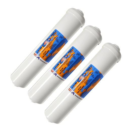 Omnipure K5648-JJ Inline All Calcite 12" x 2.5" Port 1/4" QC All Calcite | Acid Neutralizer 1/4"FPT Omnipure 3 Pack