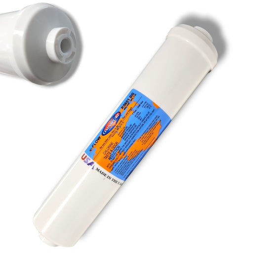 Omnipure K5651-BB Inline 12" x 2.5" 50% KDF (35oz) 50% T33 Postfilter 1/4"FPT GAC| Chlorine Removal|1/4" Female Port Omnipure 1 Pack 