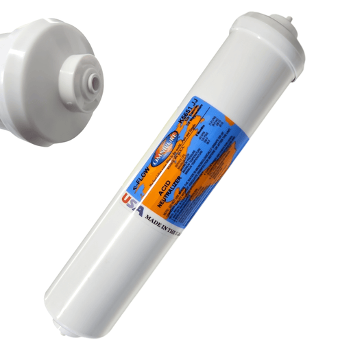 Omnipure K5651-JJ Inline Calcite/Magnesium 12" x 2.5" Port 1/4"QC 1/2 Calcite | 1/2 GAC 1/4"QC Omnipure 1 Pack