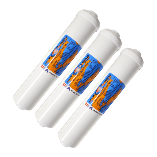 Omnipure K5668-BB 5 Micron Inline Water Fiter KDF/GAC 5M 1/4"NPT KDF+GAC|Chlorine Bacteria Removal|1/4 FPT Omnipure 3 Pack